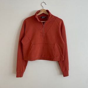 Outdoor Voices Pickup Cotton Terry 1/2 Zip Sweatshirt In Russet